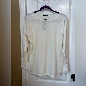 H111 NWT XL pp20 Nally & Millie Long-Sleeve Crewneck Top - Ivory Nordstrom brand